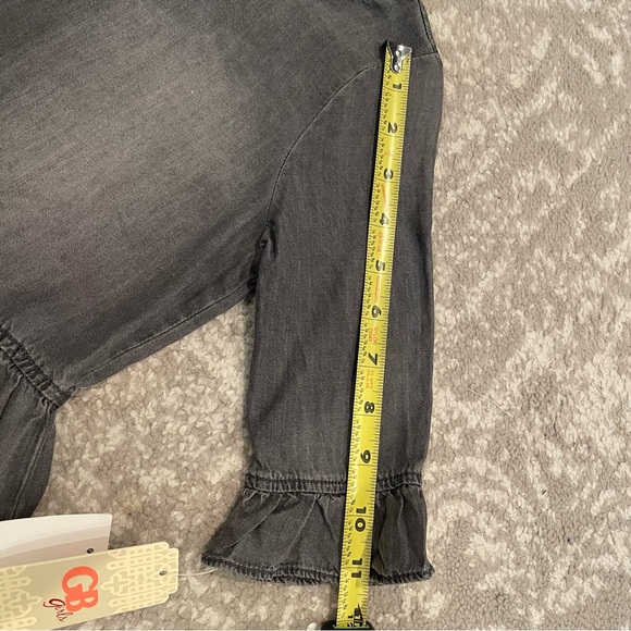 GB Girl size 6X slightly distressed solid gray ruffle dress New w/ tags - Picture 14 of 14